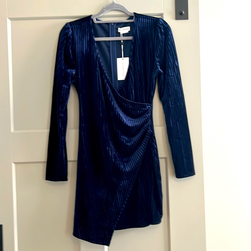 Lovers and Friends velvet navy blue dress
